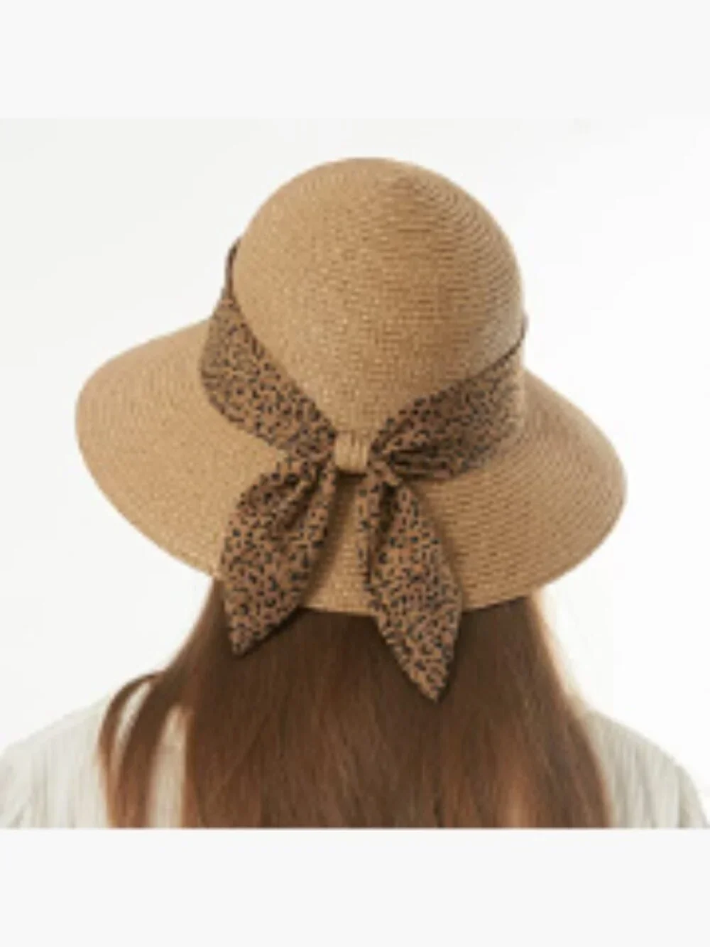 Straw Sun Hat with Chin Strap Floppy Foldable Wide Brim UPF 50